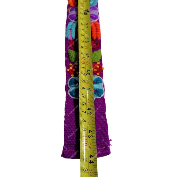 Peruvian Wool Woven Headband Belt Set Multicolor Floral Design - Picture 6 of 6